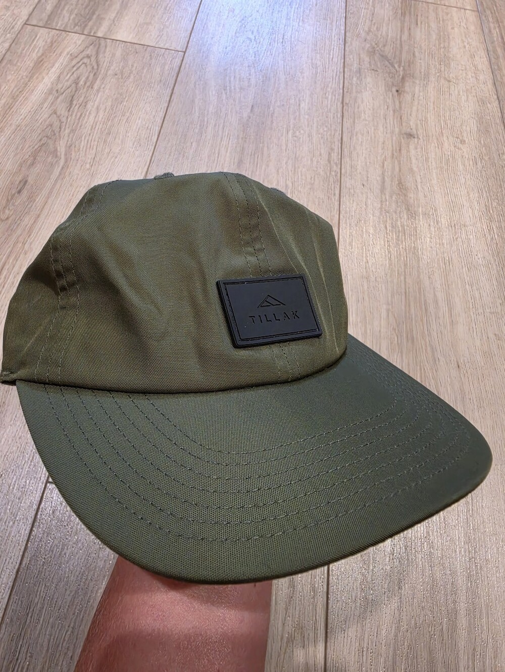 Tillak Olive Green Nylon 5 Panel Camp Hat Adjustable Outdoor Cap